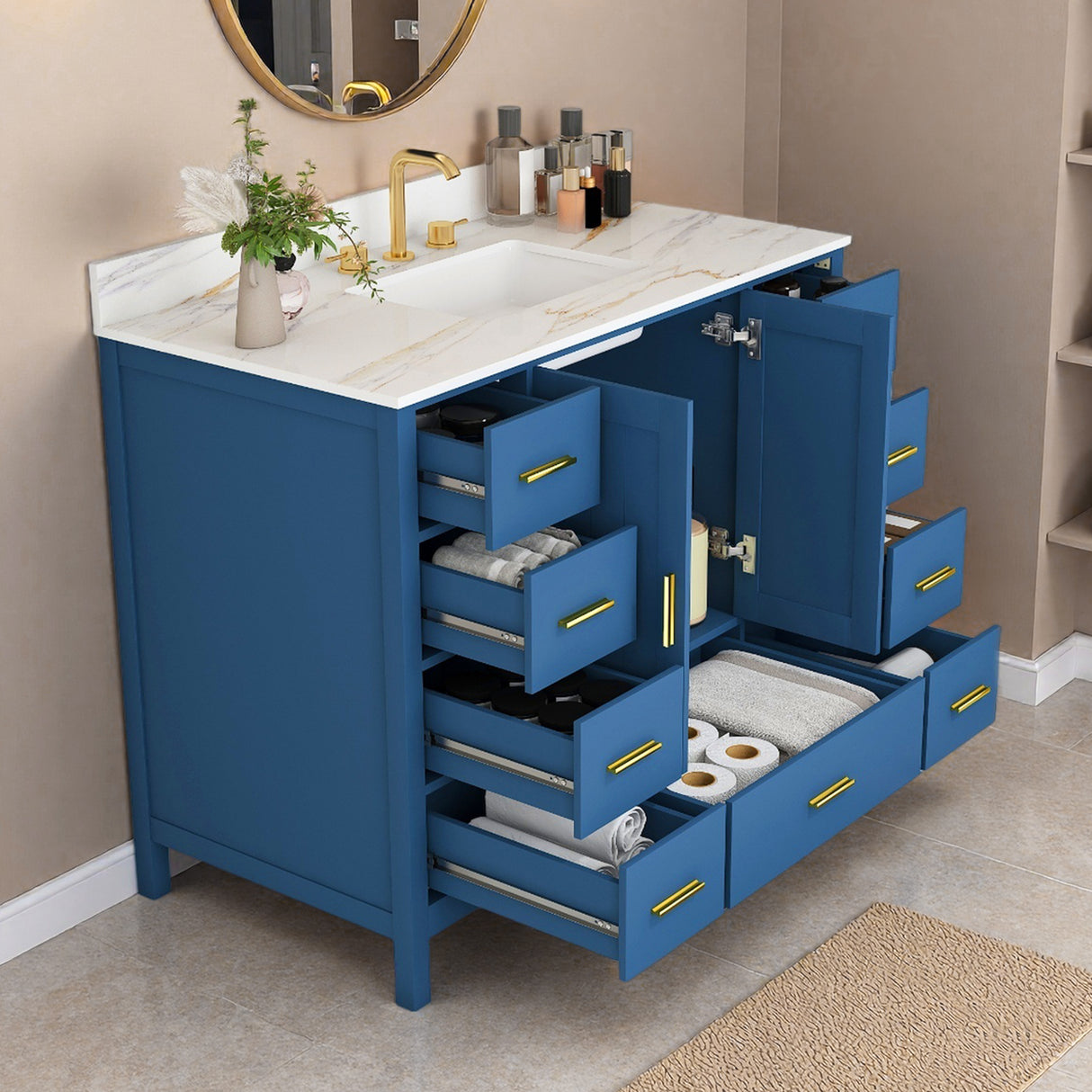 42" Modern Solid Wood Bathroom Vanity with Sink