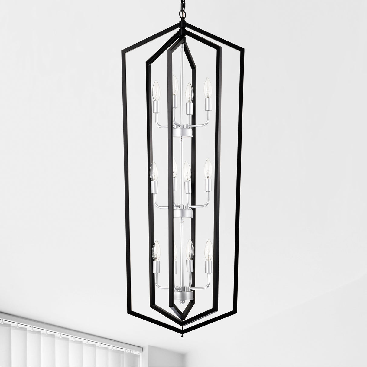 12-Light Farmhouse Kitchen Chandeliers, Matte