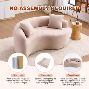 Tai Chi - Curved Dual Depth Loveseat