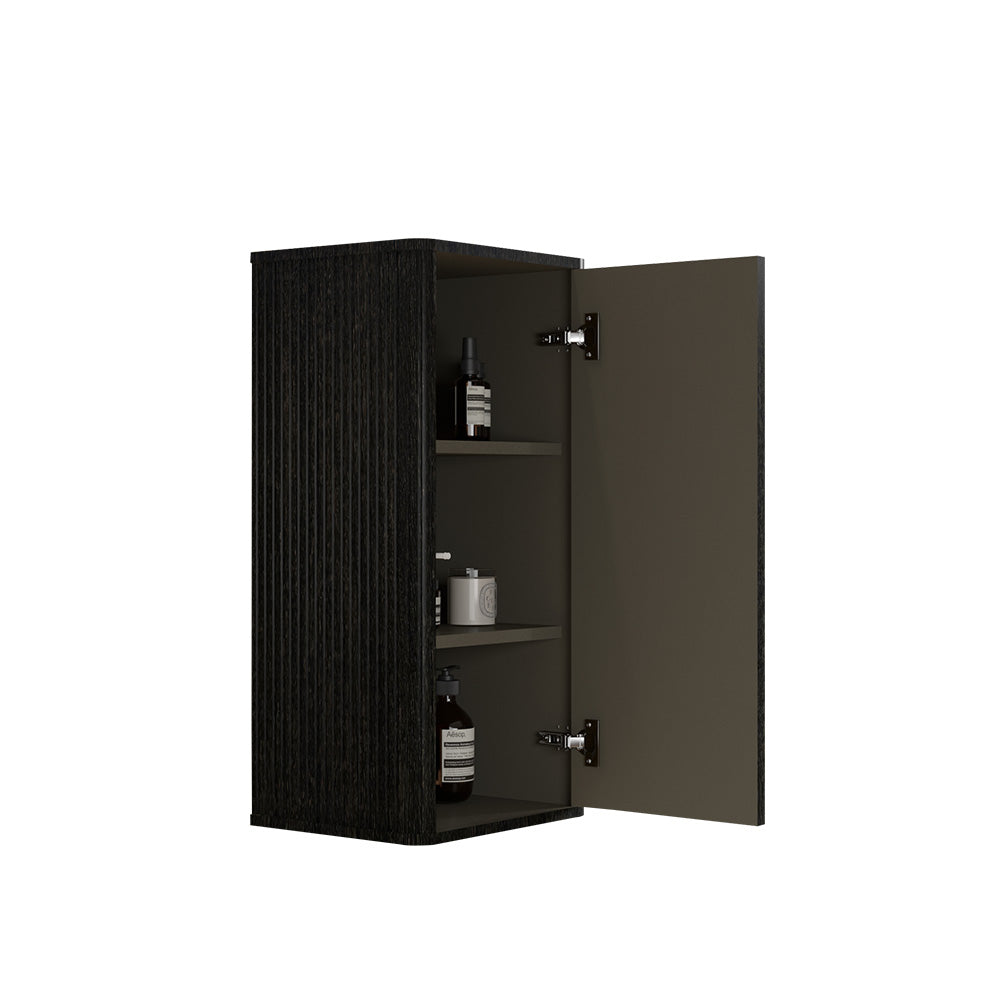 Etna Floating Bathroom Cabinet, 14-Inch, Black Striped, Wall-Mounted