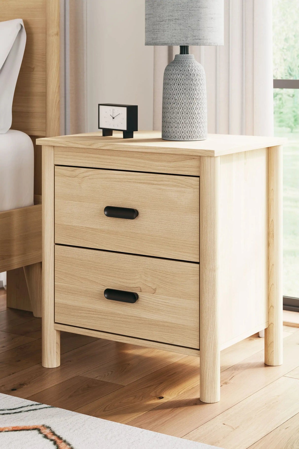 Cabinella - Two Drawer Night Stand - Tan - Best Buy Furniture