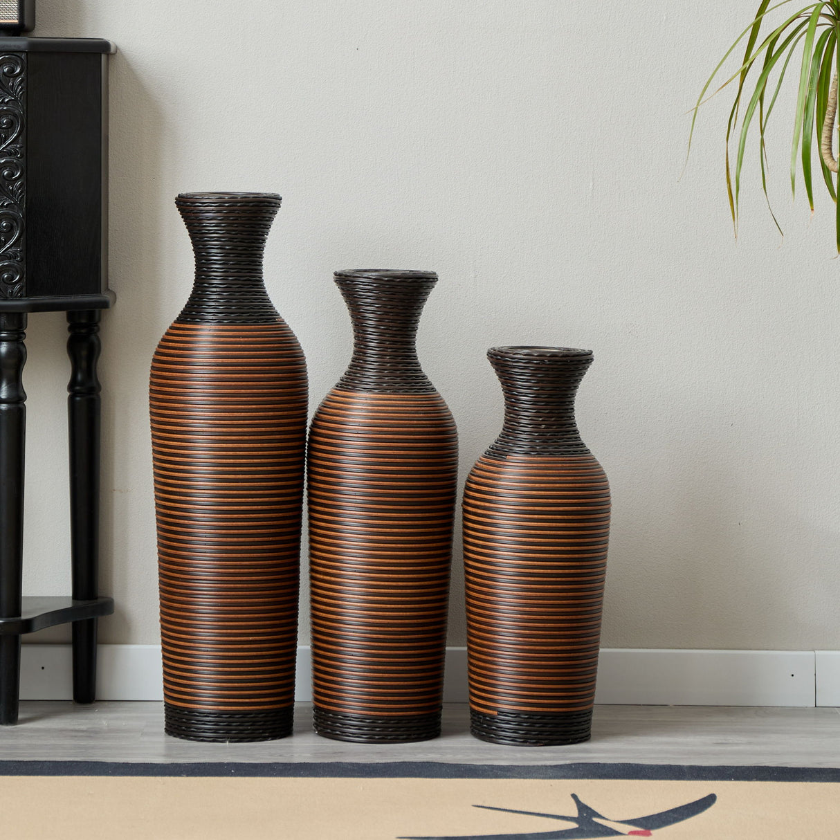 Classic And Neat Floor Vase, High Independent Flower Stand (Set of 3)