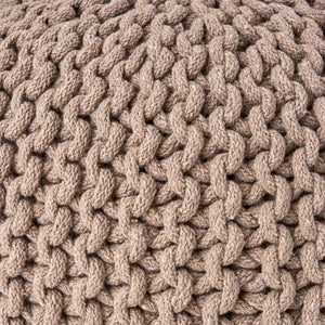 Moro - Knitted Round Pouf With Pumpkin Shape