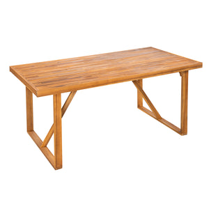 7 Piece Acacia Wood Outdoor Dining Set with Cushions