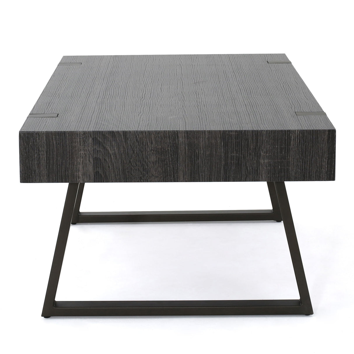 Abitha - Coffee Table With Industrial Powder Coated Metal Legs