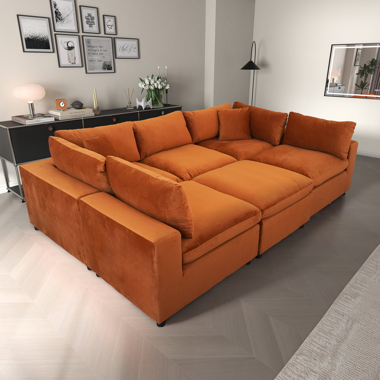 Hayward Burnt Modular Sectional Sofa