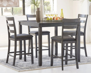Bridson - Square Counter TBL Set (Set of 5) - Gray - Best Buy Furniture
