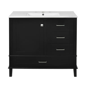 Bathroom Vanity, Modern Bathroom Cabinet With Sink Combo Set, Bathroom Storage Cabinet With A Soft Closing Door And 3 Drawers, Solid Wood Frame