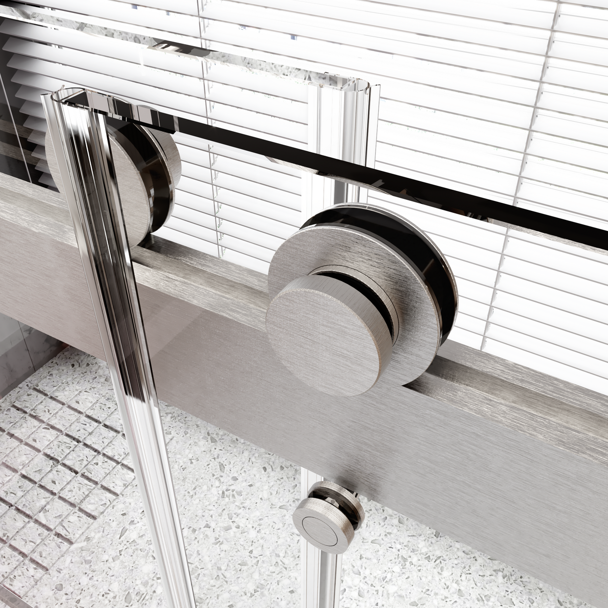 56-60"W x 76"H Frameless Double Sliding Soft-Close Shower Door