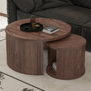 Round Nesting Coffee Table Set of 2