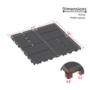 Outdoor Interlocking Design Deck Tiles (Set of 44) - Gray