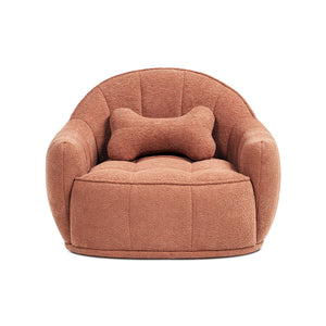 Louie 30.5" Modern Dog Sofa Bed with Bone Pillow, Medium, Spice