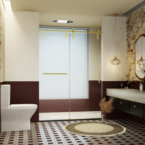 Frameless Single Sliding Shower Doors With Towel Rail & Handle