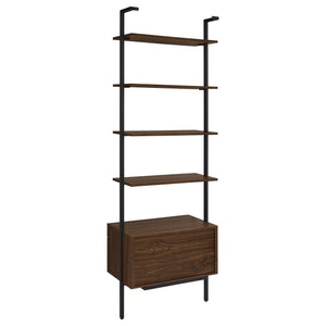 Wendell - 4 Shelf Storage Wall Bookshelf - Walnut