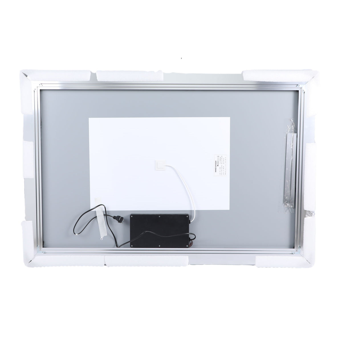 Modern LED Bathroom Vanity Mirror With Aluminum Frame, 45° Beveled Lights, Anti Fog - Silver