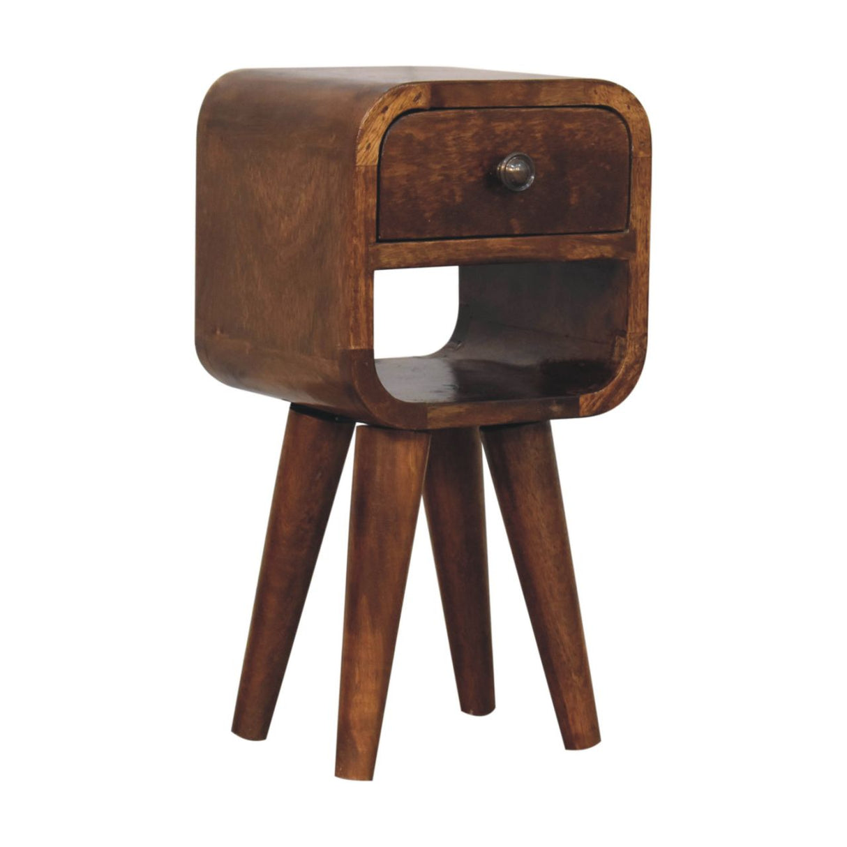 Solid Wood Extra Mini Chestnut Curve Lower Nightstand