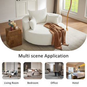 360° Swivel Chair Accent Barrel Chair With Removable Pillows