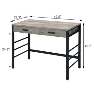 Light Weathered Writing Desk with Storage Drawers and USB Ports - Light Weathered Oak