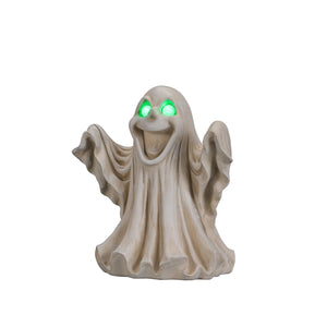Halloween Ghost Figurine - LED Light Up with Glowing Eyes