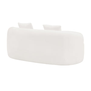 Curved Loveseat Sofa With Round Armrest