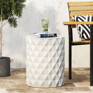 Outdoor Lightweight Concrete, Side Table - Antique White - Best Buy Furniture