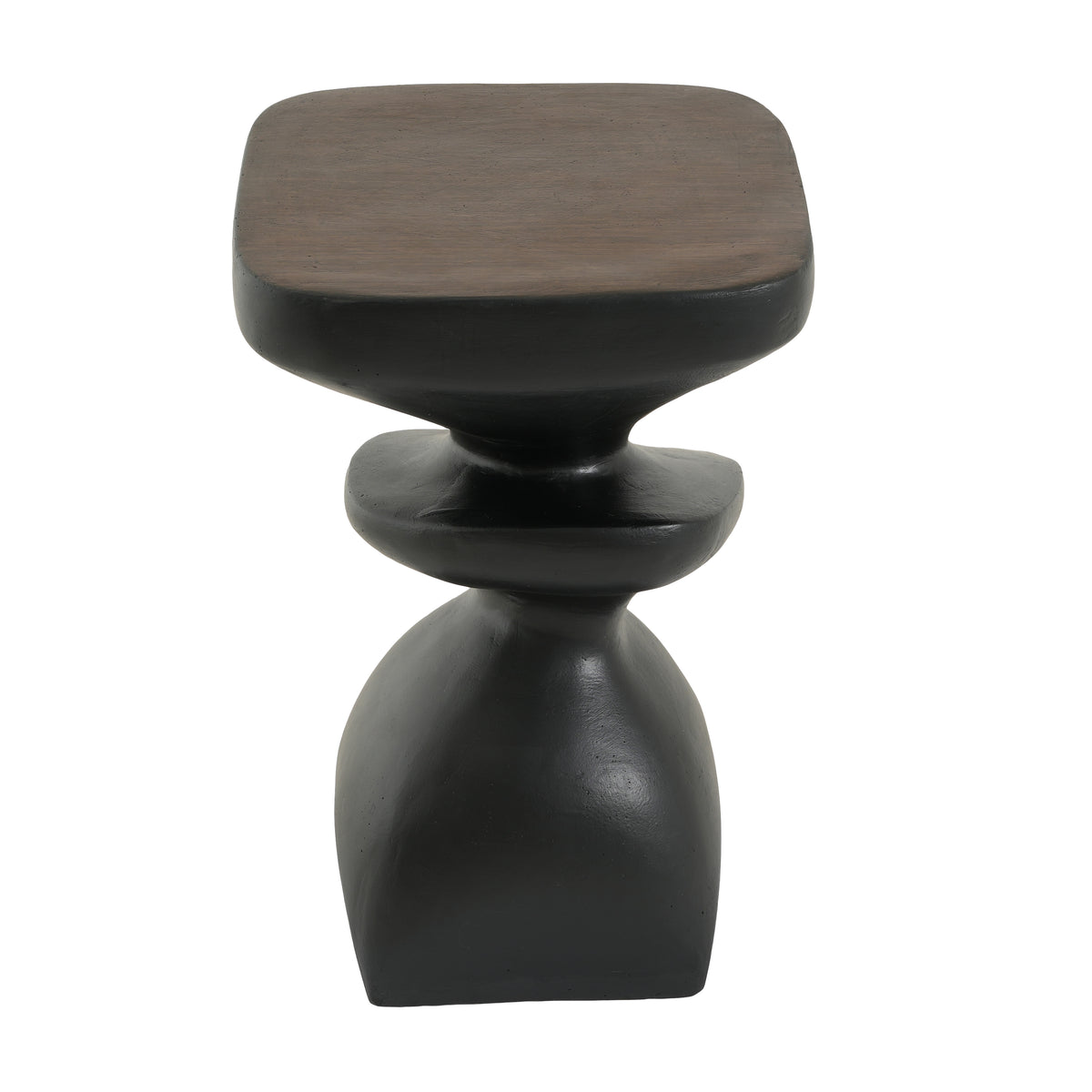 Black Abstract Tiered MGO Side Table