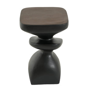 Black Abstract Tiered MGO Side Table