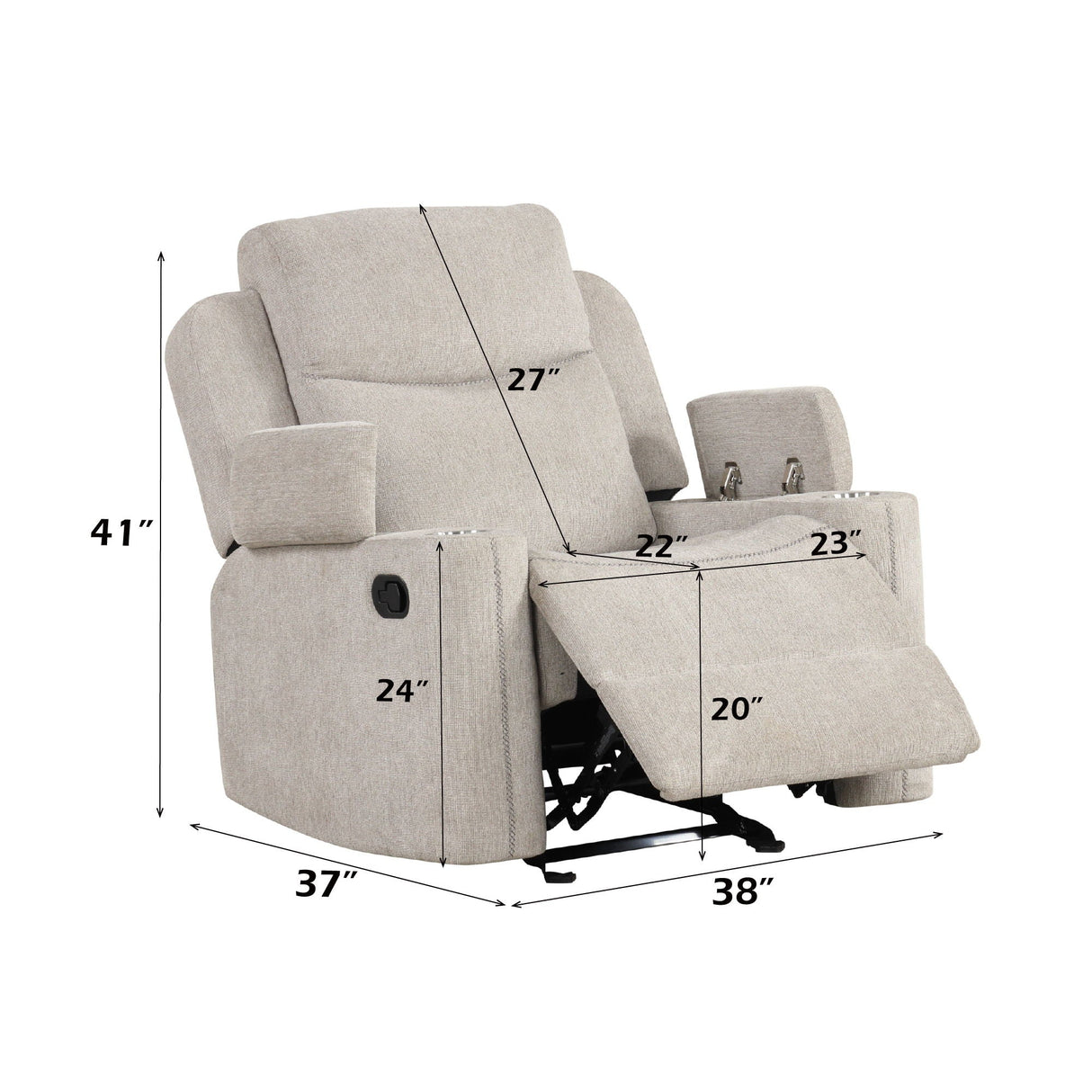 Galya - Motion Glider Recliner - Light Gray - Best Buy Furniture