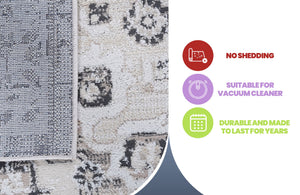 Payas - 6' X 9' Medallion Area Rug - Cream / Beige