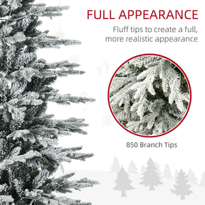 HOMCOM 7.5ft Tall Prelit Artificial Christmas Tree