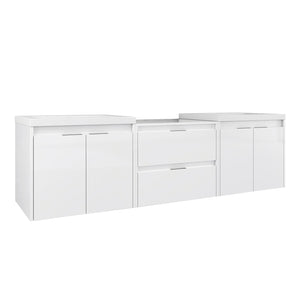 72" Bathroom Vanity With Resin Sink, Soft Close Doors, and 1-Side Cabinet