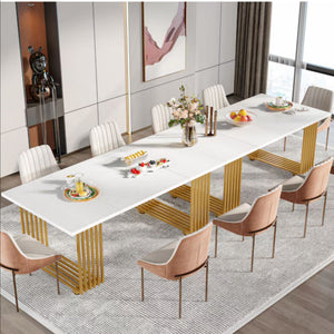 Office Executive Desk For Home Office - White / Gold