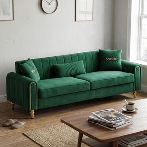Contemporary Upholstered Sofa Couch - 87.4 Inches