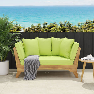 Outdoor Acacia Wood Expandable Daybed With Cushions - Best Buy Furniture