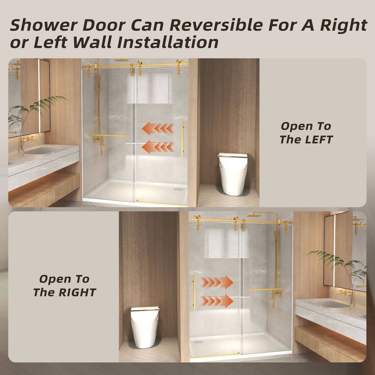 56-60" x 76" Frameless Sliding Shower Door