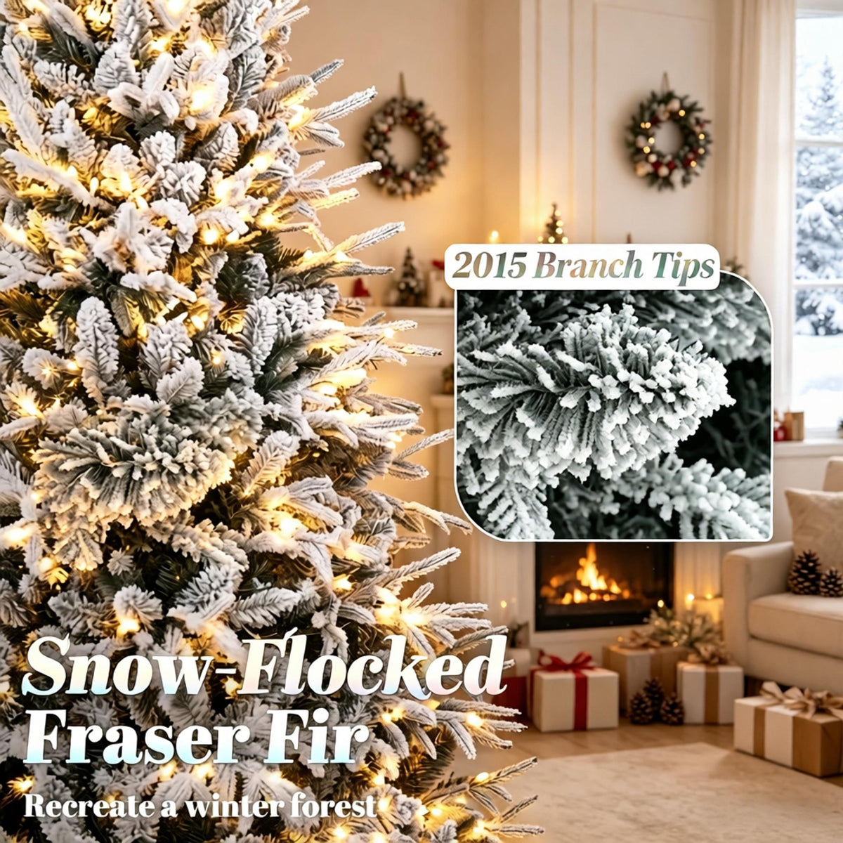 Pre-lit Flocked Christmas Tree