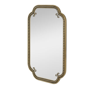 Gold Irregular Beaded Metal Framed Wall Mirror - Large