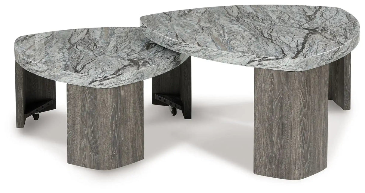 Surmour - Stacked Cocktail Table - Gray / Brown - Best Buy Furniture