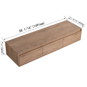 Modern Minimalist Bathroom Cabinet With Soft Close Drawers And Floating Mounting Design