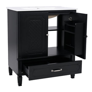 Bathroom Vanity With Sink, Soft Closing Door, Multi Functional Storage