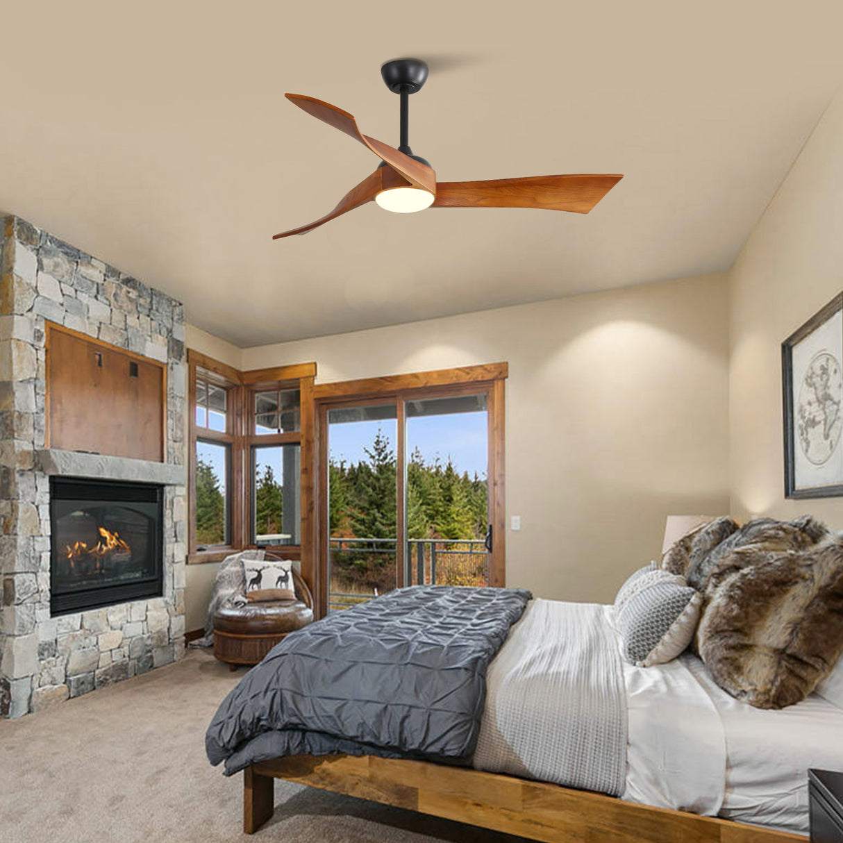 Ceiling Fan With Reversible DС Motor - Black