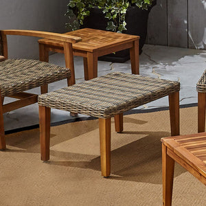 Outdoor Rattan Wicker Ottomans - Gray - Best Buy Furniture