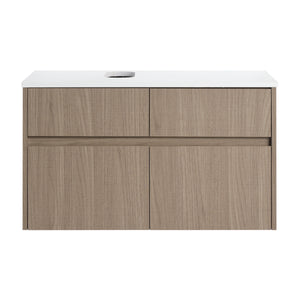 32-Inch Wall-Mounted Bathroom Vanity with Soft Close Doors and Drawer