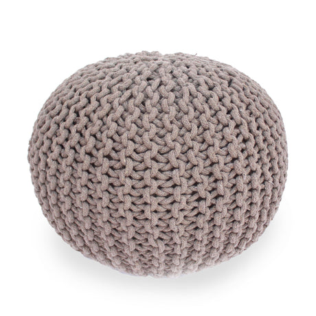 Moro Knitted Round Pouf With Pumpkin Shape