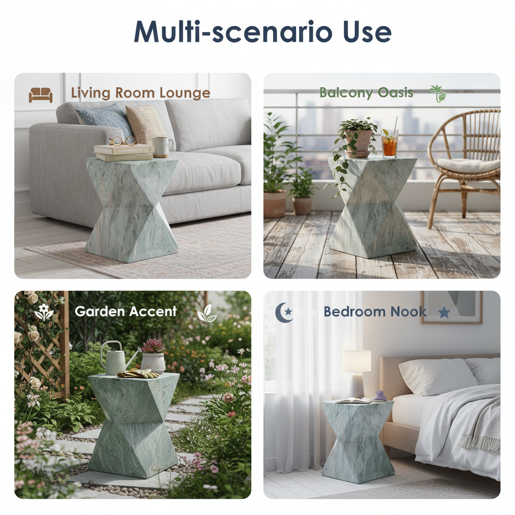 Modern Geometric Hourglass Accent Table