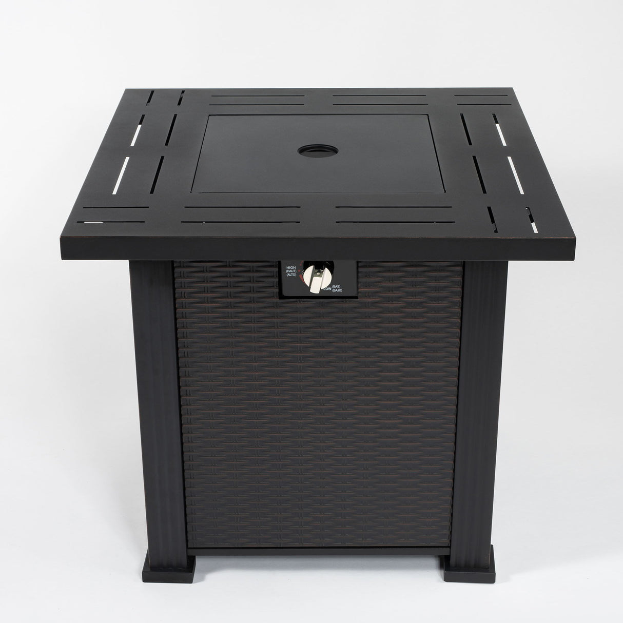 Square Fire Pit Table - Brown