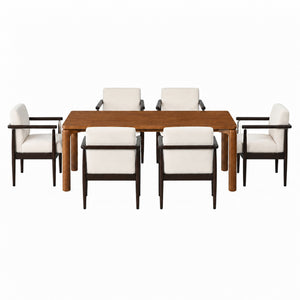 Mid-Century 7-Piece Dining Table Set