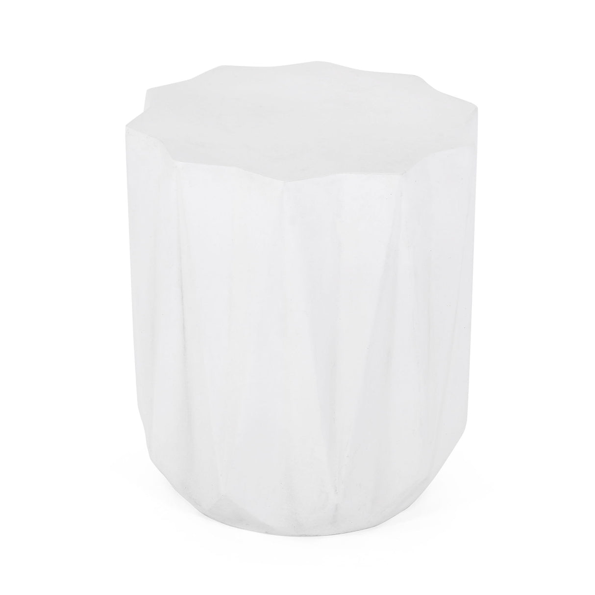 Outdoor Lightweight Concrete Side Table - Antique White