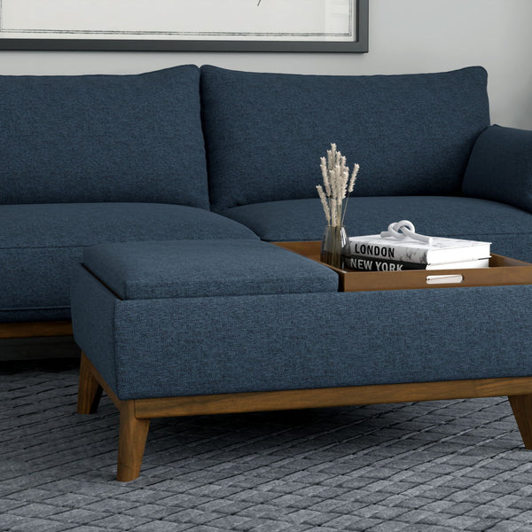 Reversible Tray Ottoman - Blue