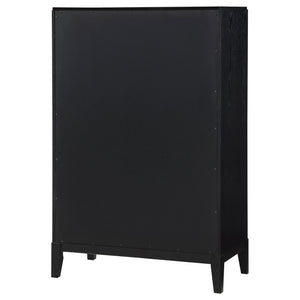 Mason - 5 Drawer Chest With Fluted Design - Black